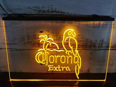 Corona Extra Beer Parrot LED Neon Light Sign Bar Pub Club Open Wall Art Décor • $39.99