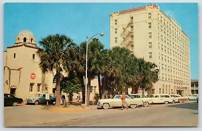 Brownsville TX~1950s Cars~Station Wagon~Mo-Pac Railway Depot (Gone)~Hotel Jardin • $9.50