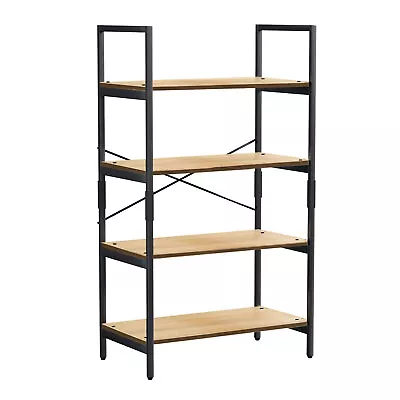 Industrial 4-6 Shelf Wood Bookcase Bookshelf Storage Display Rack Book Shelving • $31.99