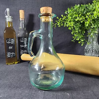 Glass Bottle W/Handle (cork Included) Vtg Mod Dep Made In Italy Cottage Core • $22.78