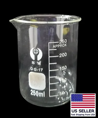 2pk / 250ml Glass Beaker Laboratory Chemistry Lab Measuring Glassware Volumetric • $17.89