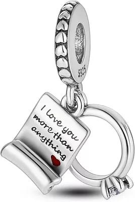 Pendant 925 Sterling Silver I Love You More Than Anything Heart Message Jewelry • $19