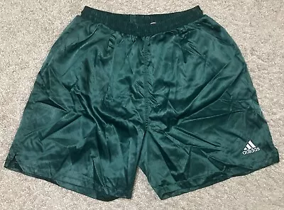 Adidas Vintage Nylon Lined Gym Running Shorts Retro Green Size M • $59.99