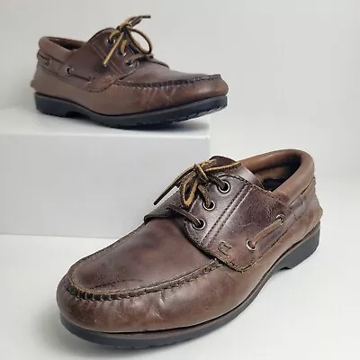 H.H. Brown Men's Size 7.5M Leather Boat Shoes Hand Crafted • $34.95