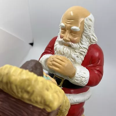 Vintage Music Box Roman Inc 1992 R.P.Gauer Kneeling Santa And Baby Jesus *read • $119