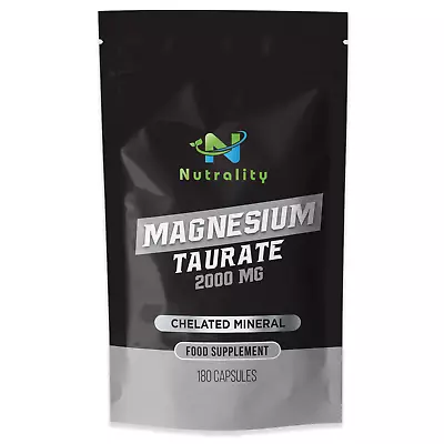 Nutrality Magnesium Taurate Supplement 2000mg - Enhanced Absorption 180 Capsules • £19.99