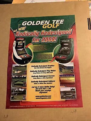 $8.49 • Buy Original Ad  11- 8.5''  2007  Golden Tee Live 2008  ARCADE VIDEO GAME FLYER