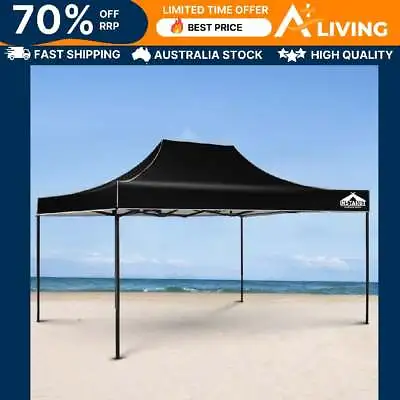 $142.41 • Buy Gazebo Pop Up Marquee 3x4.5m Outdoor Tent Folding Wedding Gazebos Black