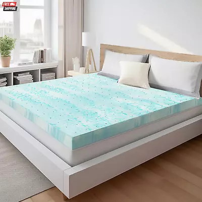 Memory Foam Mattress Topper 2 Inch Thick Gel Infused Cooling Toppers Pad For Fu • $49.24