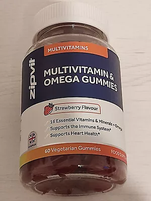 Zipvit Multivitamin & Omega Gummies - Strawberry Flavour 60 + £3 Off • £7.49