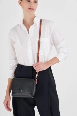 $180 • Buy OROTON HARRIET Crossbody Black Saffiano Leather Bag BRAND NEW WITH TAGS RRP $229