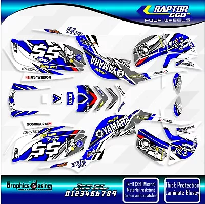 Yamaha Raptor 660 - 2001 . 2005  Full Graphics Kit Stickers  ATV FREE SHIPPING • $159