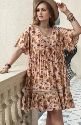 $36 • Buy Boho Dress -100% Viscose-Plus Size 20-22 -BNWT 