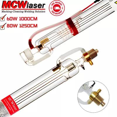 MCWlaser 60W 100cm 90W 1250cm Laser Tube For CO2 Laser Engraving Cutting Machine • £234