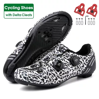 Luminous Mountain Bike Sneakers MTB Shoes Men Road Bike Shoes With SPD-SL Cleats • $58.48