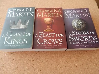George R.r. Martin X3 A Feast For Crows / A Storm Of Swords / A Clash Of Kings • £6