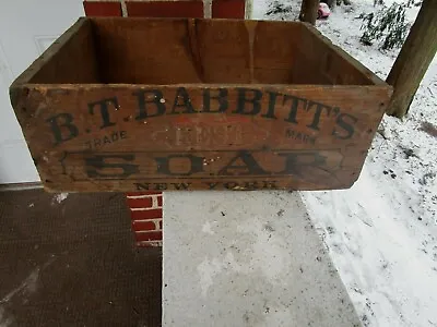 Vintage Advertising Wooden Crate Babbitt's Soap New York Ny 1868 Wood Box  • $119.99