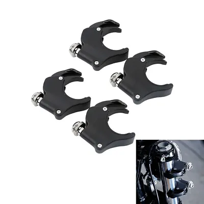$69.99 • Buy 4x 49mm Windscreen Windshield Clamps Fit For Harley Dyna V-Rod Sportster XL