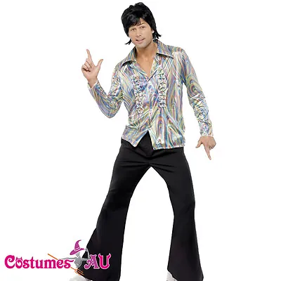 Mens 1960s 70s Hippie Costume Disco Dancer Man Adult 60s Hippy Retro Fancy Dress • $56.99