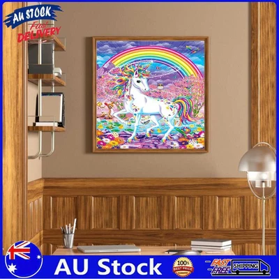 $14.29 • Buy 5D DIY Full Round Drill Diamond Painting Rainbow Unicorn Kit Home Decor Craft