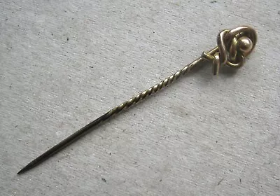 Antique Victorian Gold Cased Knot Style Sick Or Cravat Pin Marked 9ct • £5