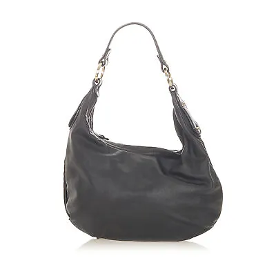 Authenticated Fendi Black Calf Leather Hobo Bag • $255