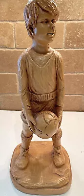 Vintage Stamped Marwal Ind Inc 13” Statue Signed B. Mule Soccer Player Chalkware • $69.99