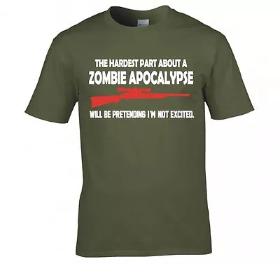 Zombie Apocalypse  Pretending I'm Not Excited  T Shirt New • £12.99