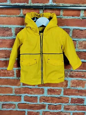 Baby Boys Coat Age 9-12 Months Captain Corsaire Yellow Rain Mac Jacket Hood 80cm • £12.49