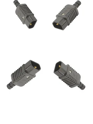 4 X Rewireable Heavy Duty In Line IEC C14 Socket Connector Mains Power Plug Male • £7.99