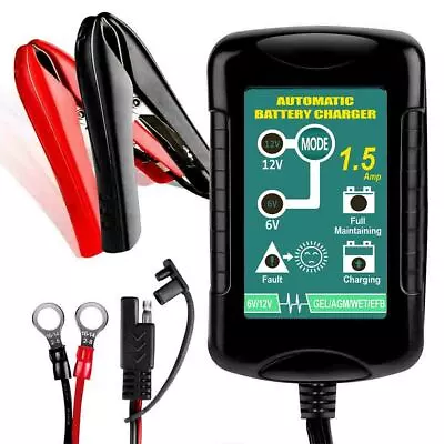 6V 12 Volt Trickle Battery Charger Maintainer Car Truck Motorcycle Mower Charger • $22