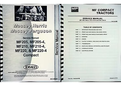 Massey Ferguson Tractor Service Repair Manual 205 210 220 -4 Compact Diesel • $66.99