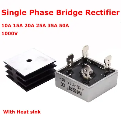 KBPC Series Single Phase Bridge Rectifier Diode 10A 15A 20A 25A 35A 50A 1000V • $5.27