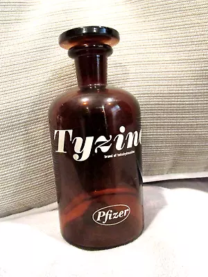 Pfizer Tyzine - Vintage Apothecary Amber Bottle With Stopper • $19.99