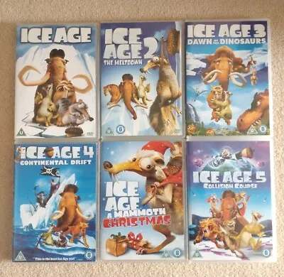 Ice Age 1 2 3 4 5 & Mammoth Christmas 6 DVD Complete 1-5 Movie Box Set  • £12.49