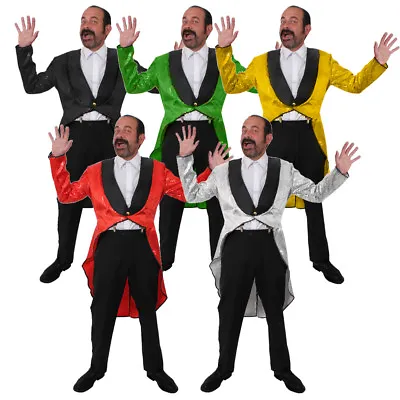 Mens Sequin Tailcoat Dance Troupe School Showman Costume Fancy Dress Xs-xxl • £13.99