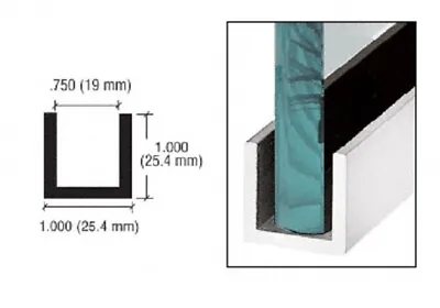 Glass Partition U Channel ANNODISED Aluminium 25mm U Channel 25mm X 25mm Profile • £9.99