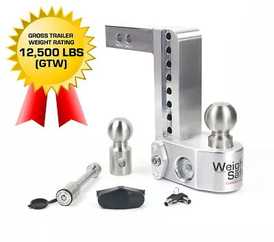 Weigh Safe WS8-2-KA 8  Drop Hitch 2  Receiver W/ Tongue Weight Gauge 12500LBS • $364