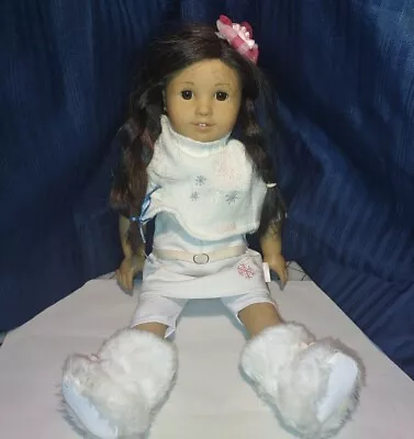 Vtg American Girl 2008 Brunette 2358 Hispanic 18  Doll W/Snowy Chio Outfit 2007  • $80