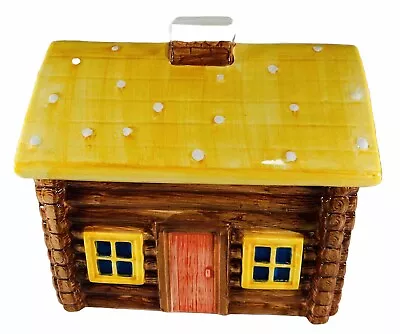 Collectible  Sierra Log Cabin Multicolor Vintage Ceramic Cookie Jar • $34.91