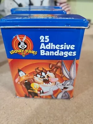 Vintage 1997 Loony Tunes Adhesive Bandages In Metal Tin May Not Be Usesable • $7.99