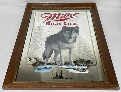 Miller High Life Mirror Timber Wolf Minnesota 3rd In Wildlife Series Bar Mirror • $34.99