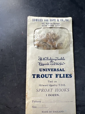 $57.89 • Buy Vintage Envelope Of Trout Flies By Edward Vom Hofe 