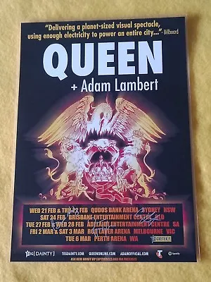 $27.95 • Buy QUEEN + ADAM LAMBERT - 2018 AUSTRALIA Tour - SIGNED AUTOGRAPHED Tour Poster