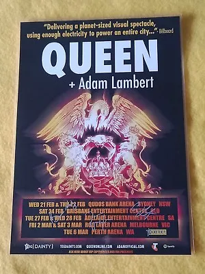 QUEEN + ADAM LAMBERT - 2018 AUSTRALIA Tour - SIGNED AUTOGRAPHED Tour Poster • $27.95