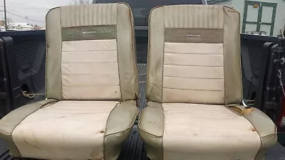 1965-66 Mustang Front Green Pony Deluxe Interior Bucket Seats L/R Original OEM  • $400