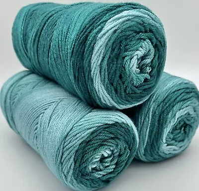 Colour Gradient Variegated Aran Rolls Knitting Crochet Yarn - 600g - Teal • £12.99