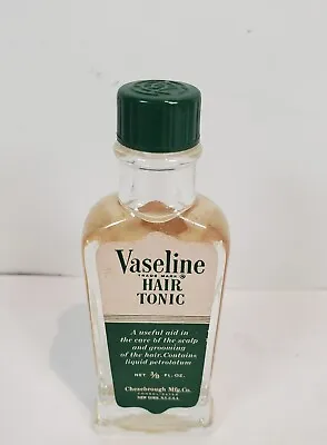 Vintage Vaseline Hair Tonic 3/8 Oz Glass Bottle Full Sealed Near Perfect  • $40