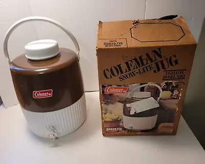 Vintage Coleman Snow Lite Jug 2 Gallon 5502 Brown Original Box FREE SHIPPING • $45