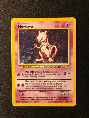 $19.99 • Buy Mewtwo Base Set  Holo Rare 10/102 Pokemon Card 4th PRINT UK 1999-2000 